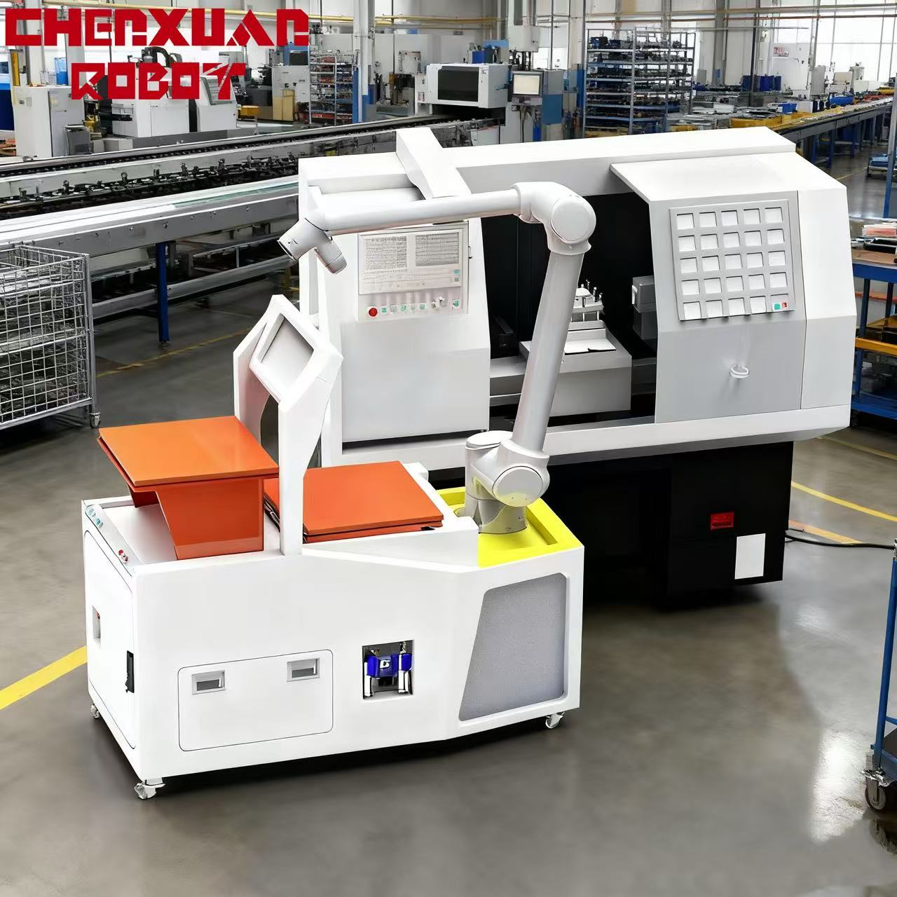 Industrial robot for CNC machine tending