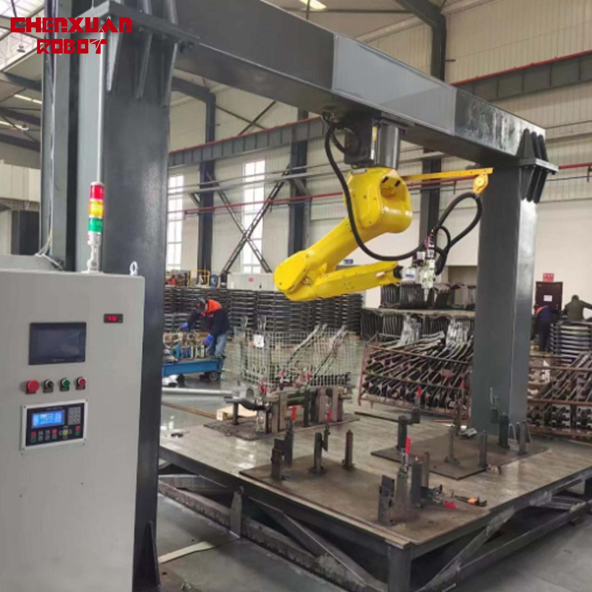 Gantry robot laser cutting workstation
