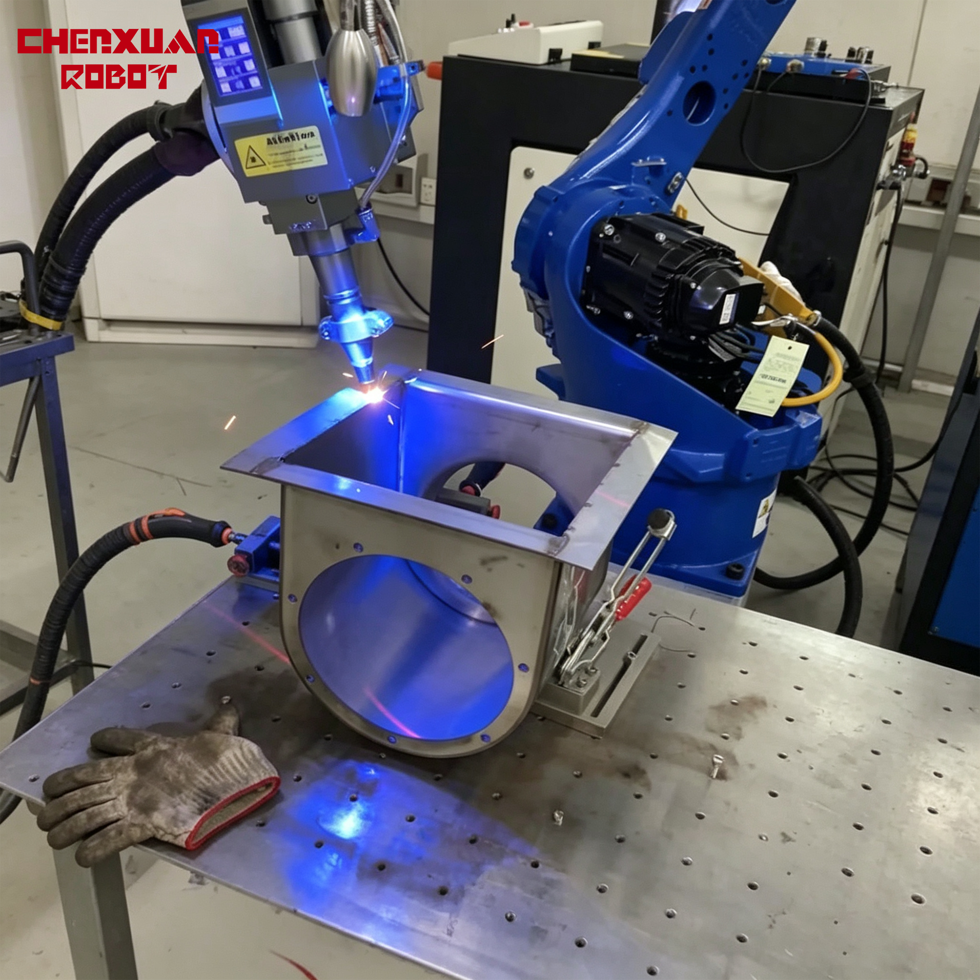 Cabinet laser welding robot