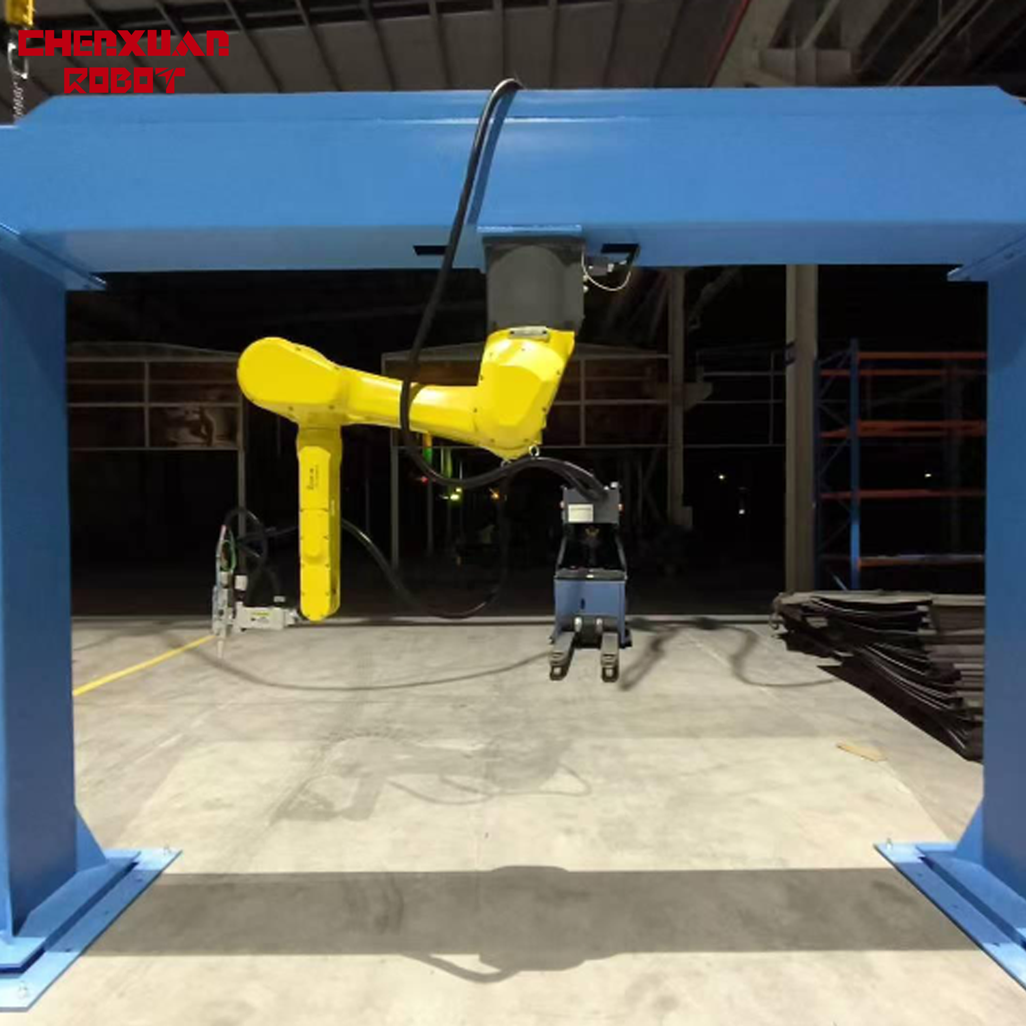 Gantry robot laser cutting workstation