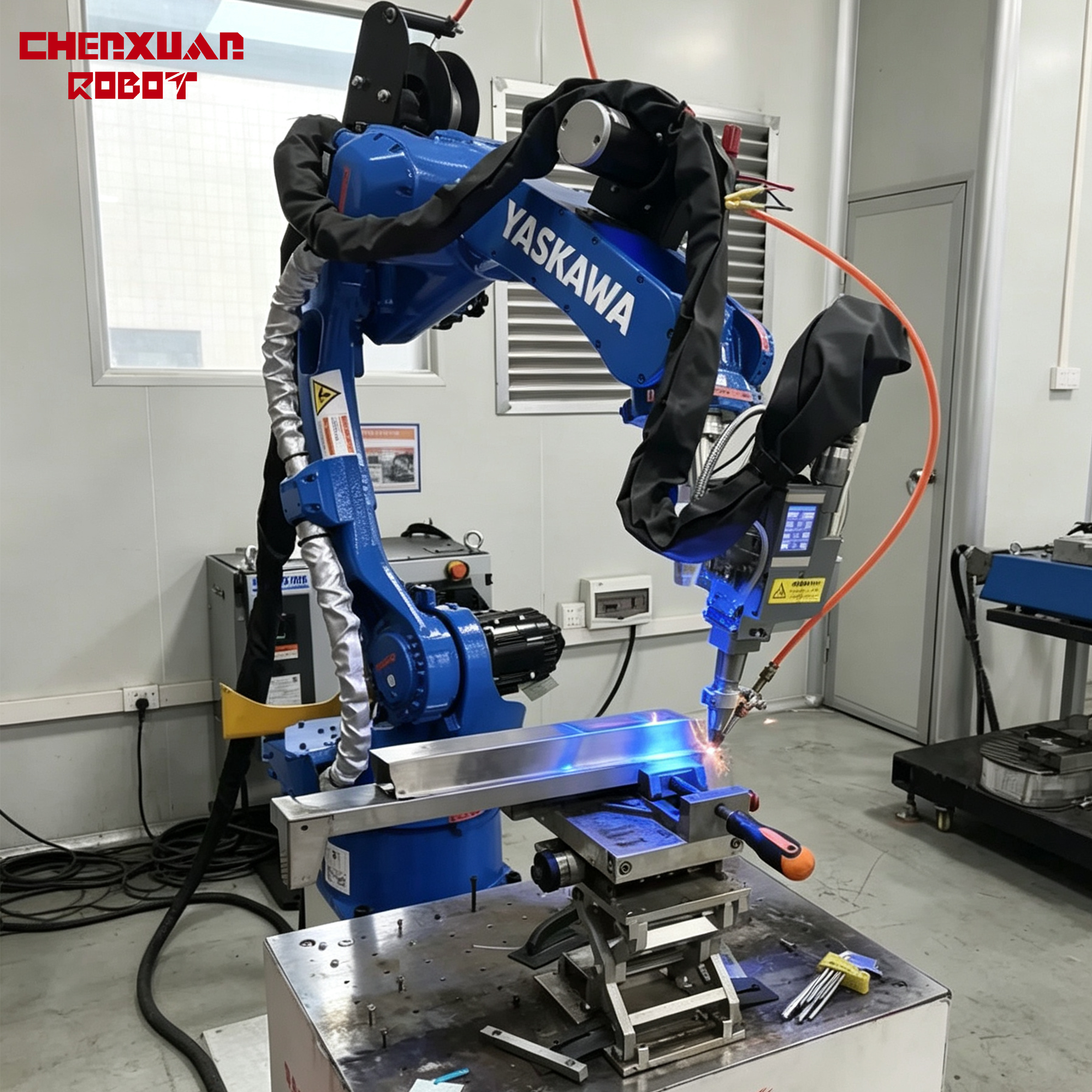 Automatic metal cabinet welder