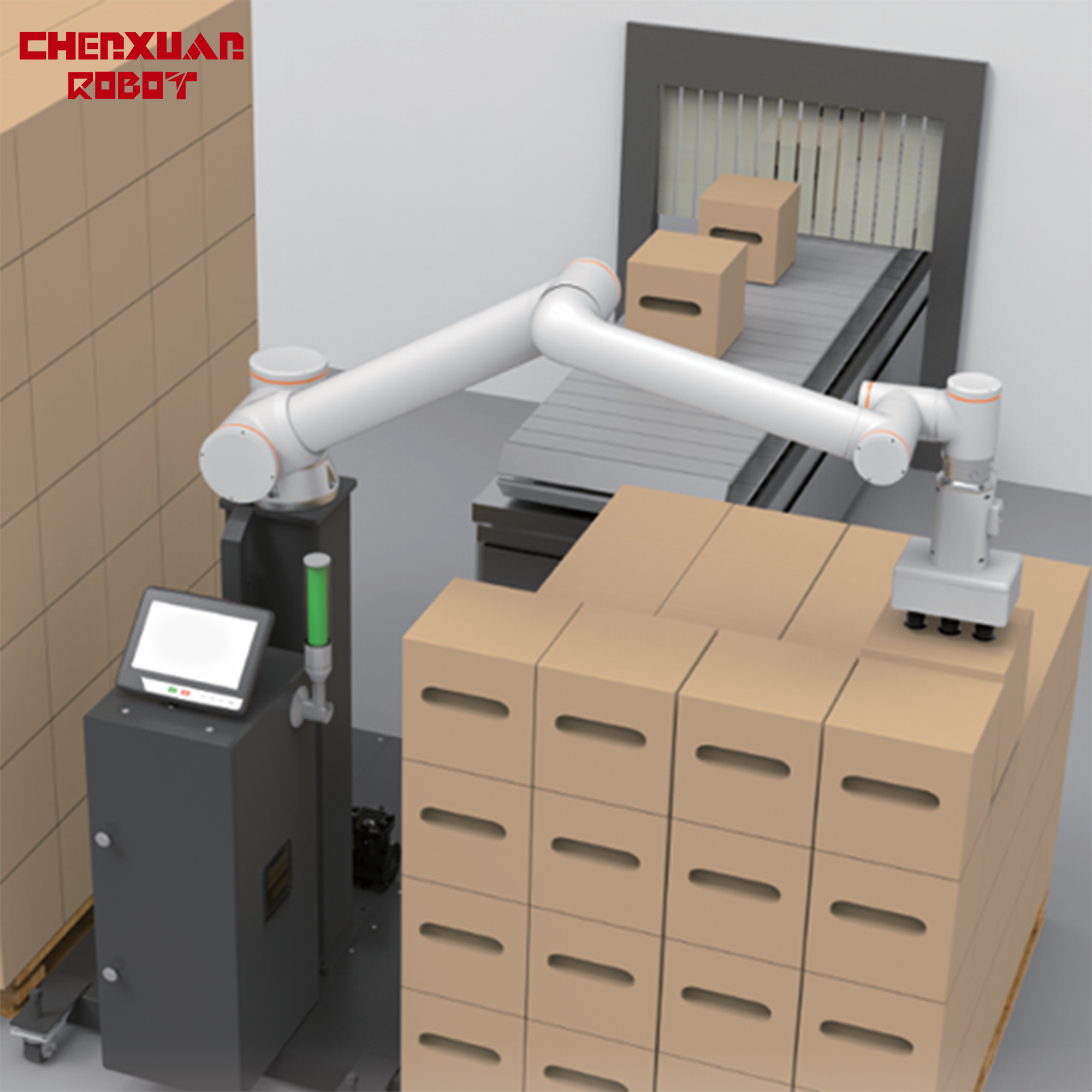 Collaborative pallet handling robot