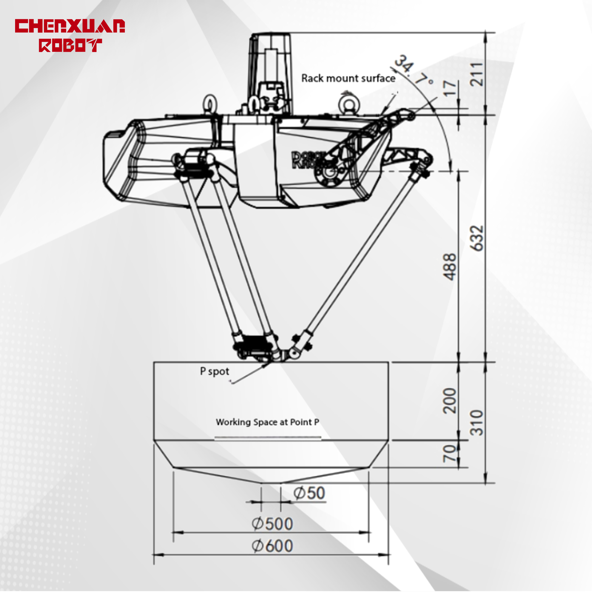 Detail drawing of parallel robot