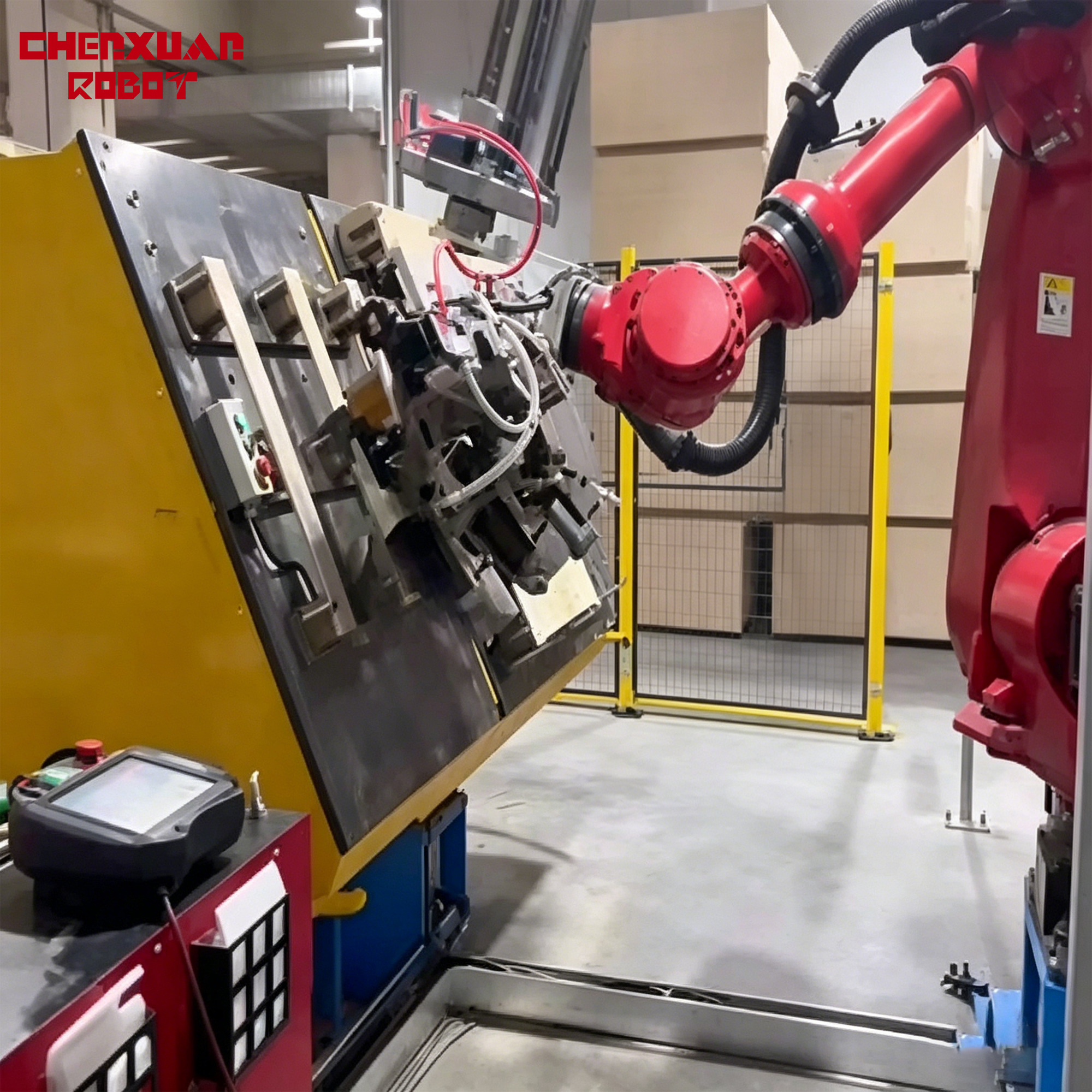 Wooden pallet nailing robot