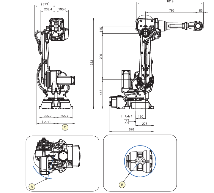 Heavy duty palletizing robot