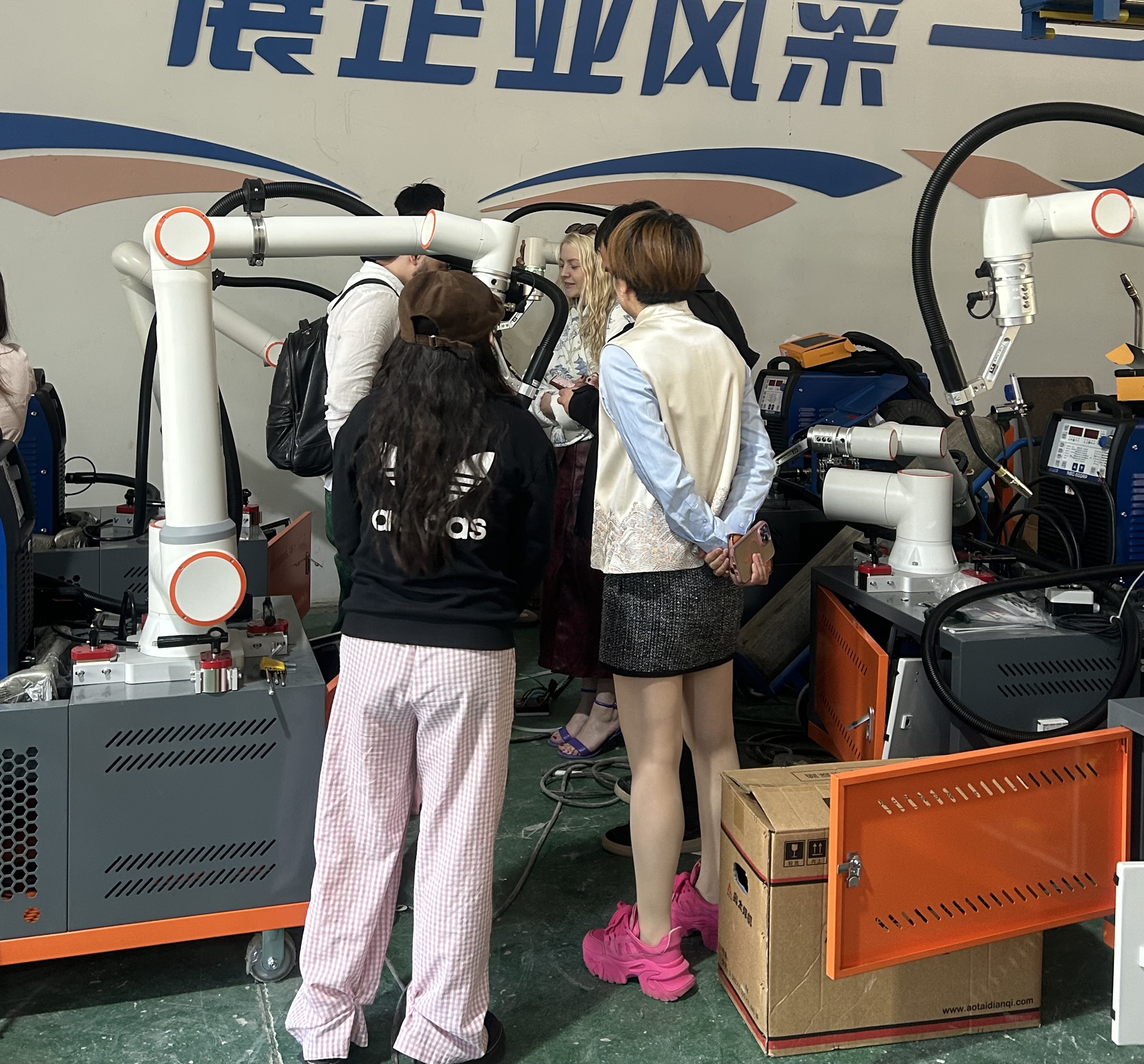 Customers visiting robots